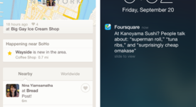Foursquare нов дизайн, специално за IOS 7 