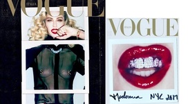 Мадона – голи гърди и диаманти по зъбите за Vogue